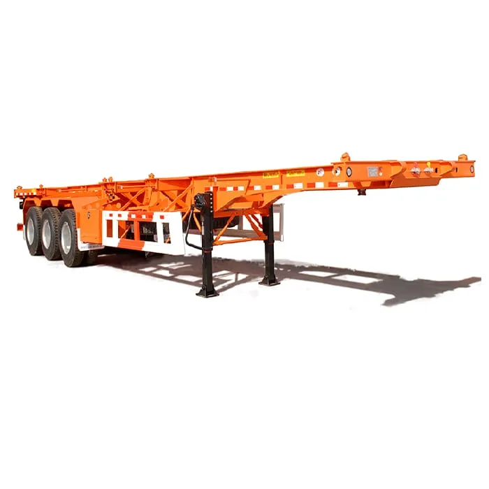 Used container skeleton chassis trailer with twist locks for 40ft ISO container