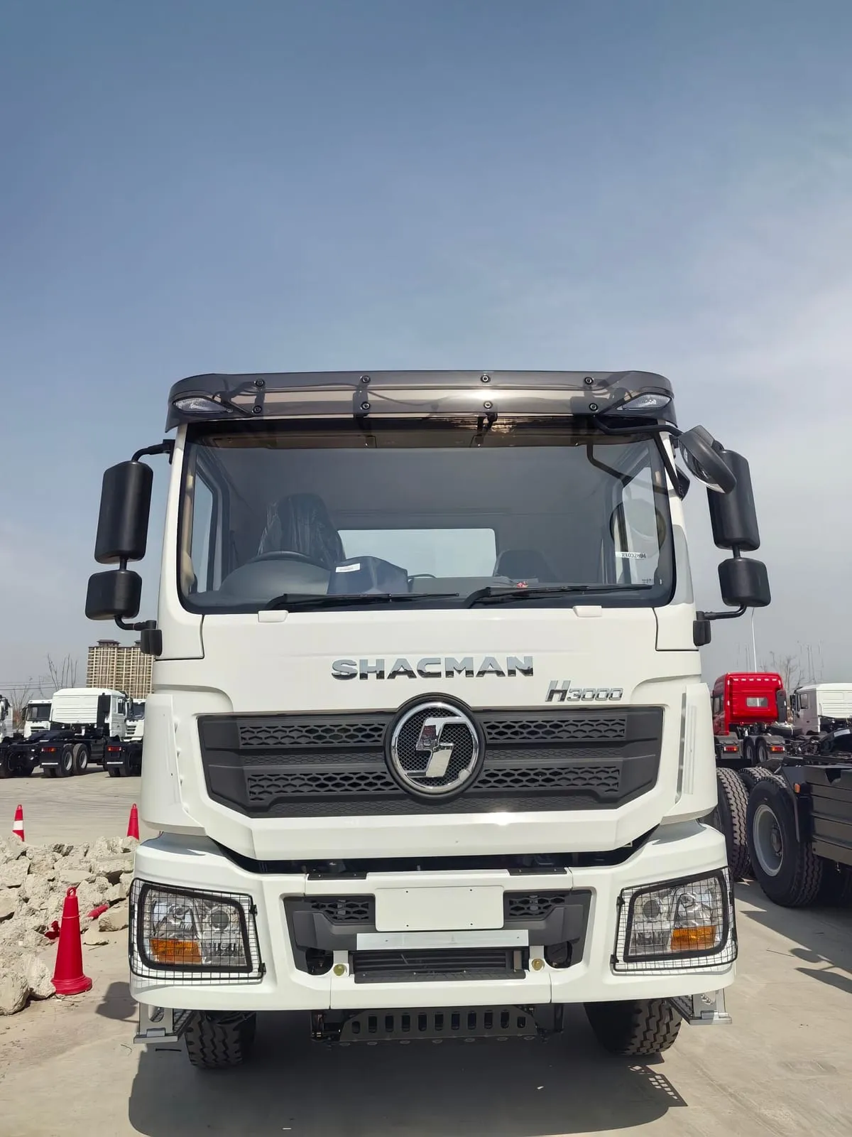 Used SHACMAN H3000 dump truck ready for export, 8x4 configuration, yellow cab