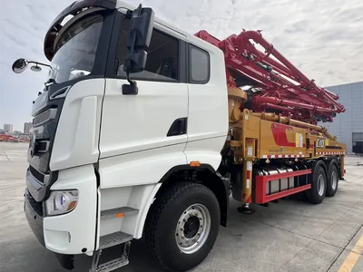 SANY C10 56m 6-section RZ boom on Volvo FMX 8x4 chassis in export yard