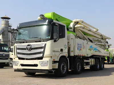 Side profile of refurbished SANY 8x4 unit ready for Ro-Ro vessel loading