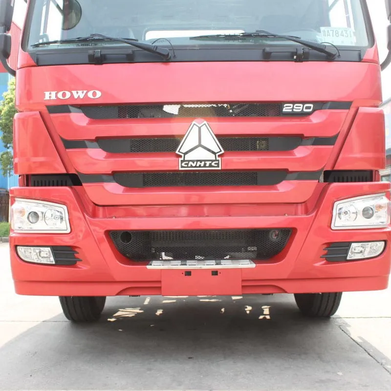 Used HOWO heavy duty truck lineup at Sigma Truck export yard
